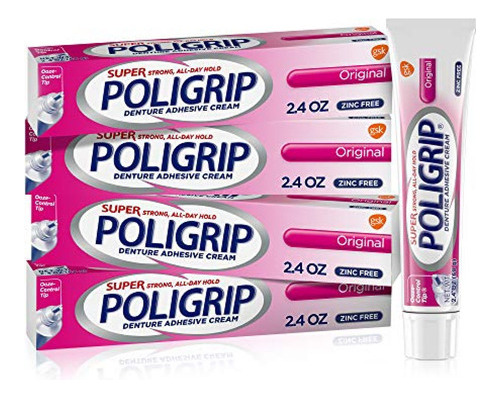 -gr Super Poligrip Fórmula Original Sin Zinc Para Dentadura