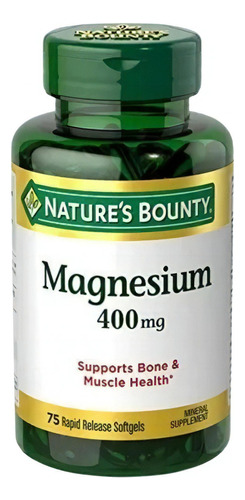 Nature´s Bounty Magnesio Magnesium 400 Mg 75 Softgels Sabor Sin Sabor