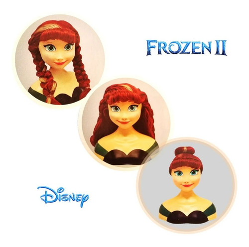 Imagen 4 de 5 de Peina A Tu Princesa Muñeca Frozen Elsa Styling Head Disney