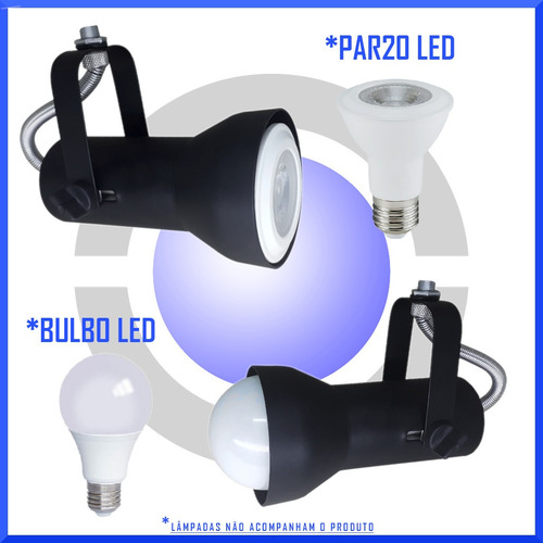 Imagem 2 de 7 de Spot P/ Perfilado Trilho Eletrocalha Kit 50 Unid - Soft