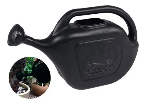 Regador Metasul P/jardim Universal Preto 5lt Horta Planta Cultivo Sítio Fazenda Agricultura Alça Irrigação Agrícola Domestico