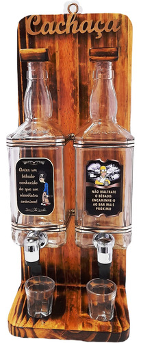 Pingometro De Parede Cachaça 2 Garrafas+2 Mini Copo 50ml