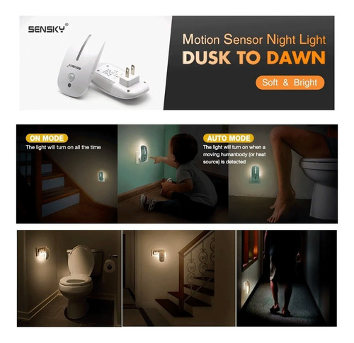 Luz Nocturna Led Sensky Con Sensor De Movimiento 110v
