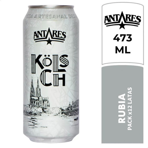 Cerveza Antares Kolsch Artesanal Rubia Lata - Pack X12