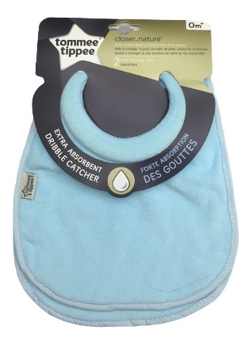 Baberos Para Bebe 2 Pack Tommee Tippee Color Azul claro Protege la piel