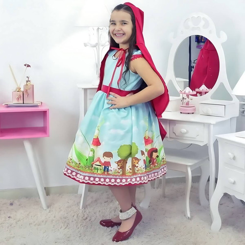 Vestido Chapeuzinho Vermelho Com Capa