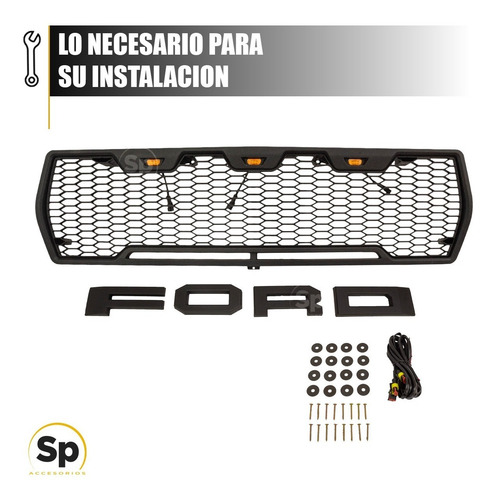 Imagen 3 de 7 de Parrilla Tipo Raptor Ford Lobo F150 1978-79 Con Led