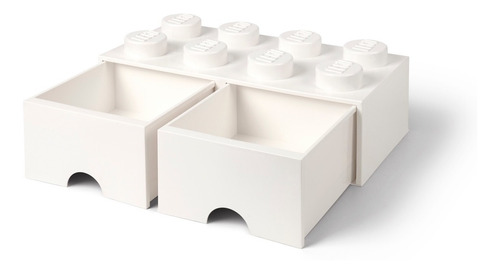 Lego Bloque 2 Cajones Apilable Original Cajonera White 