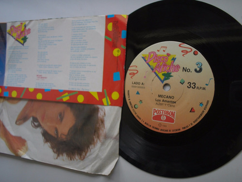 Mecano Los Amantes Disco Afiche 45 Rpm Colombia 1989 (Usado)