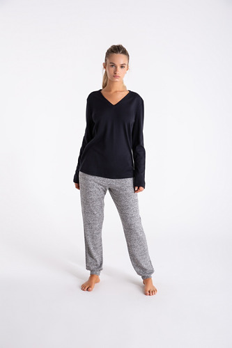 Pijama Invierno Promesse Remera Y Pantalon Lanilla Art 10064