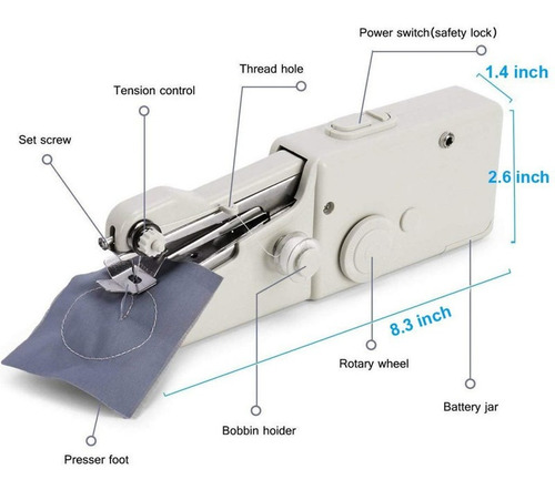 Imagen 8 de 10 de Maquina De Coser Mini Compacta Portatil Manual A Pilas Atrix