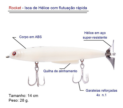 Isca Artificial Nelson Nakamura Rocket 140 Hélice 28g Cor 115 - Arari