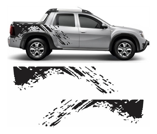 Kit Adesivo Faixa Lateral Personalizada Renault Duster Cor Preto