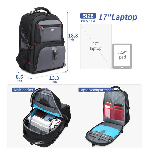 Duslang Mochila De Viaje Para Computadora Portátil De 50 Lit