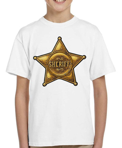 Remera De Niño Placa Estrella Sheriff Police