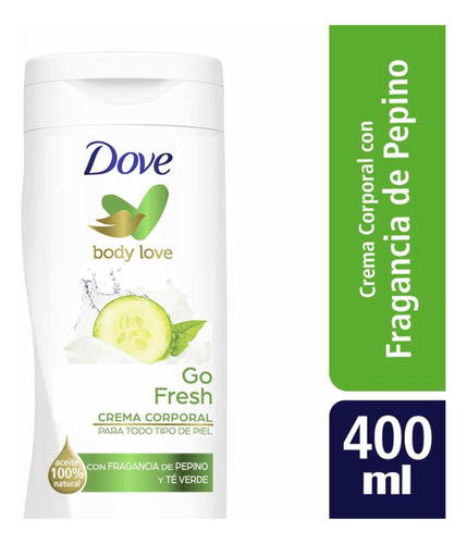 Dove Crema Corporal Go Fresh Pepino Y Te Verde P/mujer 400ml