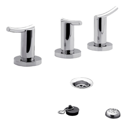 Griferia De Bidet 3 Agujeros Lever Cromo Fv Libby 295/39 Acabado Brillante