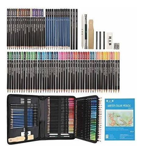 Kit De Dibujo A Lapiz 96 Piezas Para Pintar Color Y Grafito