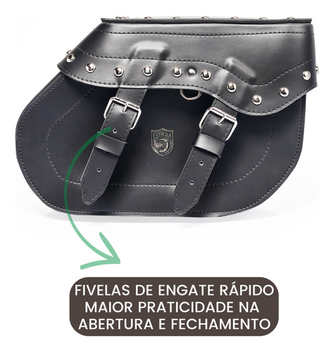 Alforge Bolsa Moto Custom 30l Cravo Com Suporte Dragstar 650