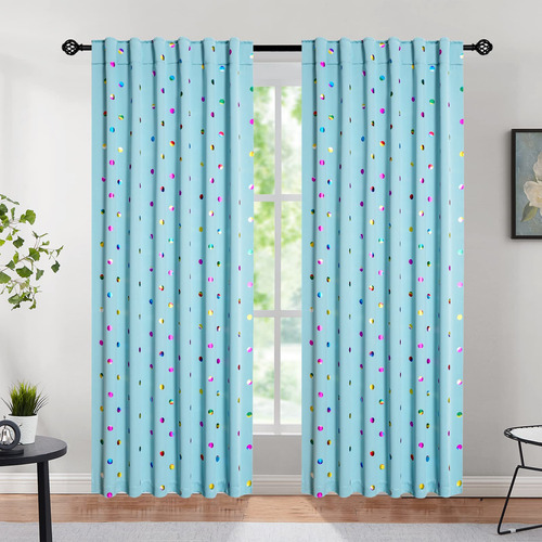 Cortinas Opacas Azules De Navidad Para Dormitorio, Sala De E