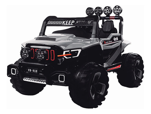 Carro Elétrico Quadriciclo Jipe 4x4 Infantil P/ 2 Crianças Cinza Zippy Toys