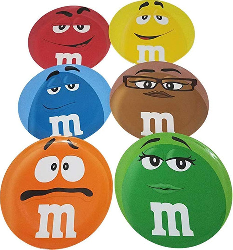 M&m Juego De Platos Llanos De Melamina Con Seis Personajes F