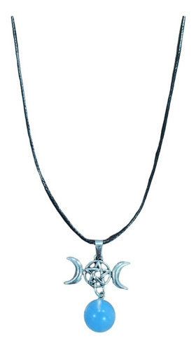 Cadena Collar Hecate Triple Diosa Estrella Luna Amuleto 