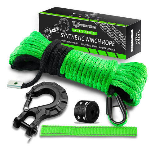 Tyt Kit De Cable De Cuerda De Cabrestante Sinttico De 1/4 Pu