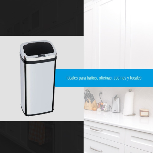 Imagen 5 de 7 de Cesto De Residuos Mio Rectangular Automático 50lts Tbm50lr