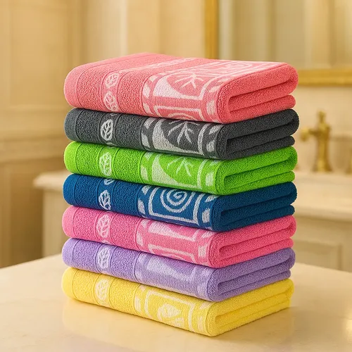 Kit 6 Toalhas De Rosto Jacquard  100% Algodão 47x70 - Jasmim