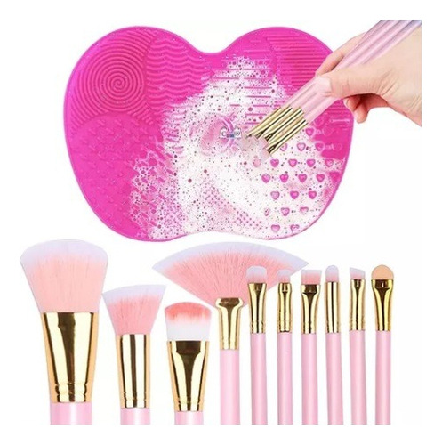 Tapete Limpiador De Brochas De Maquillaje Brush Cleaning Mat Color Al Azar