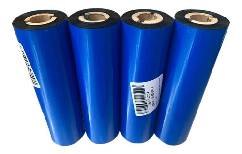 Imagem 4 de 6 de Kit Com 4 Rolos De Ribbon De Cera 110x74m P/ Zebra Tlp 2844, Gc420t, Argox Os214, Elgin, Tsc 244ce