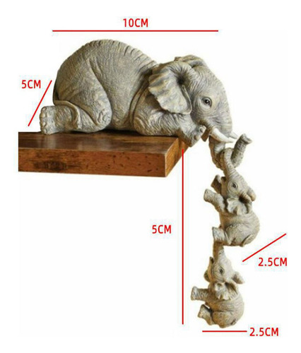 . Estátua De Elefante De Resina Decorativa Para Prateleira