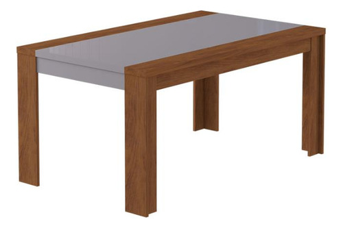 Comedor Lorenzi 6 Personas Color Blanco/nogal Con Detalle