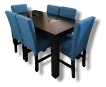 Comprar Juego De Comedor, Mesa Fija + 6 Sillas Chenille Envio Gratis