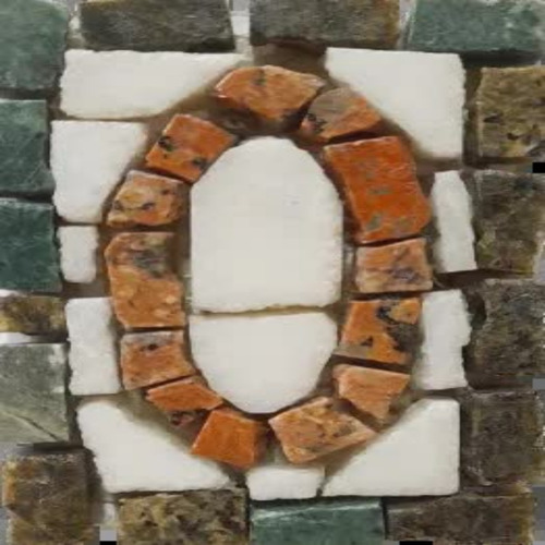 Número Em Mosaico - 8x12cm 8x12cm Verde Alpi, Branco E Vermelho Guaíba.