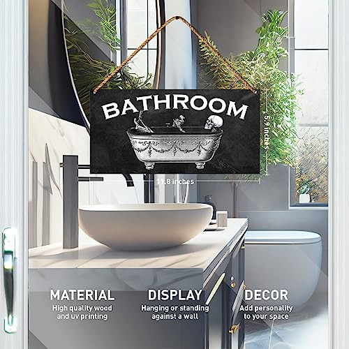 Vintage Baño Madera Letrero, Baño De Invitados Mlpbd