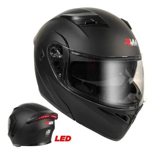 Casco Moto Abatible Mujer Certificado Con Luz Led Seguridad