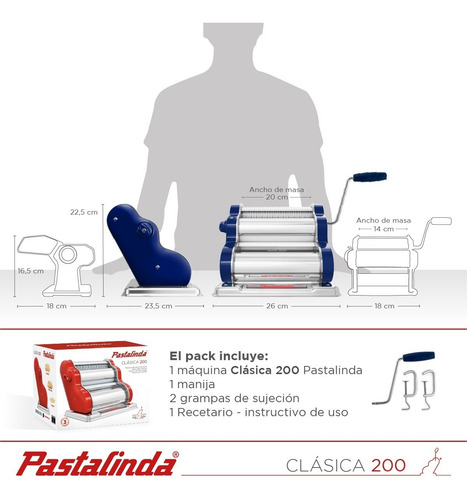 Imagen 9 de 10 de Pastalinda Máquina Clásica 200 Azul Marino