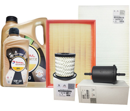 Kit 4 Filtros + Aceite 9000 X 5l Citroen C4 2.0 16v - 2011