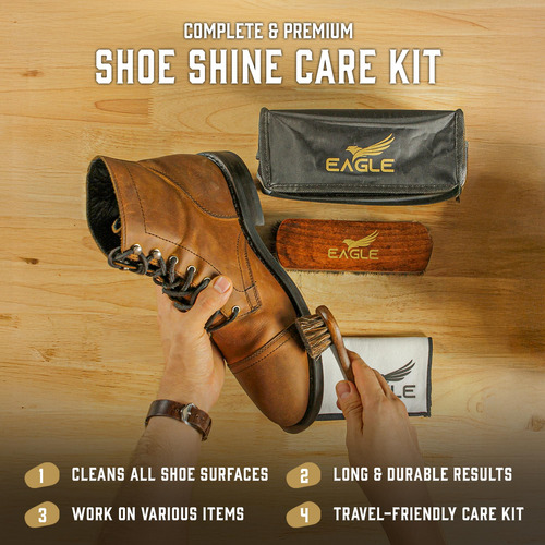 Kit De Cuidado De Zapatos 5 Piezas Cepillo Y Aplicadores
