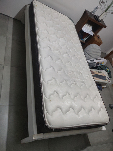 Cama De Algarrobo. 80x190 Con Colchón