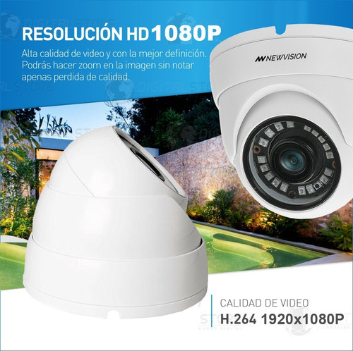 Imagen 3 de 9 de Camara Seguridad Exterior Cctv Full Hd Domo Gran Angular