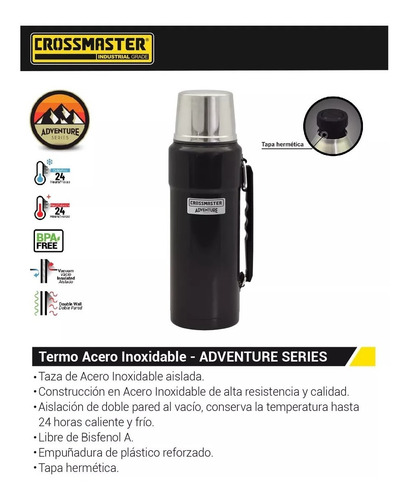 Imagen 3 de 4 de Termo Crossmaster Adventure Series 1.2l Acero Inox 9938515