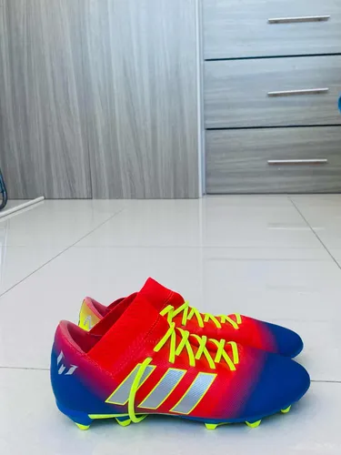 Guayos Adidas Messi 2014 Color Azul Con Rojo MercadoLibre