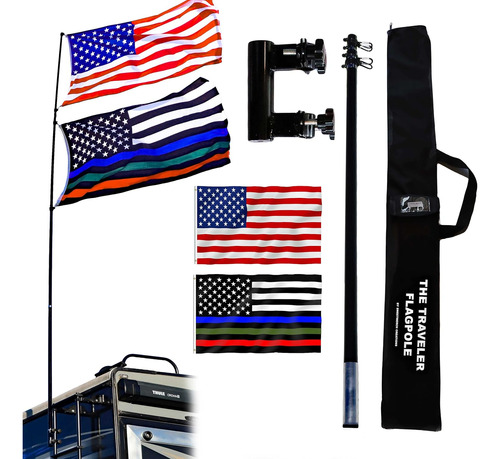 Kit De Dos Bandera Rv Ladder Flag Pole Viajeros. Incluy...