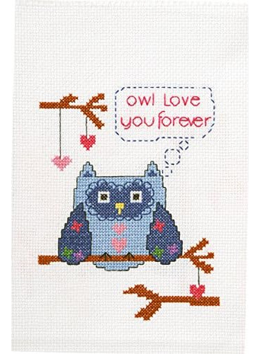 1st, Counted Cross Stitch Kit, Owl Love You Forever , F...