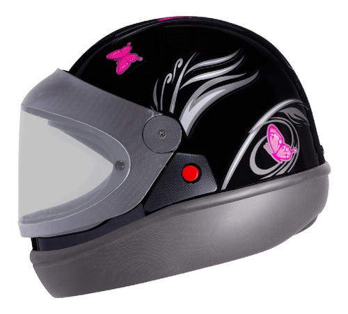 Capacete Ebf Bolt Automatico Borboleta Preto/rosa-58