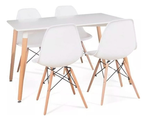 Juego Comedor Eames Mesa 120x80cm + 4 Sillas Dsw 