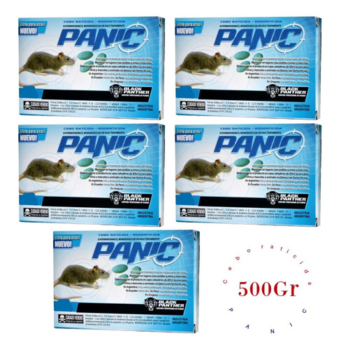  Veneno  Panic X 5  Cebo Ratas Y Ratones 500 Gramos